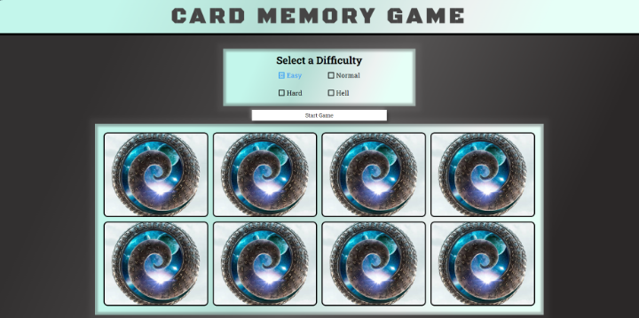 Imagem do website Card Memory Game