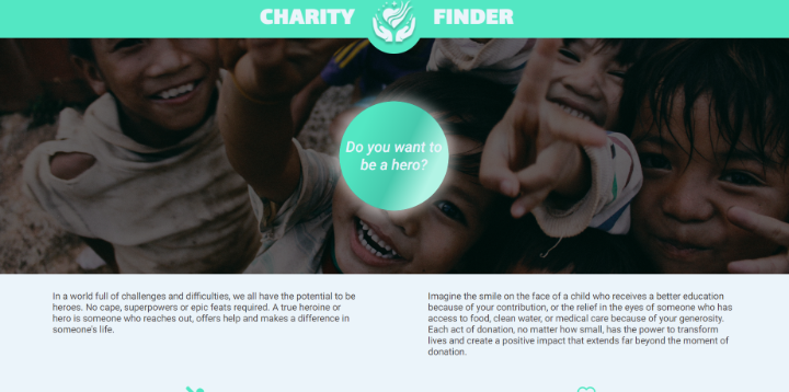 Imagem do website Charity Finder